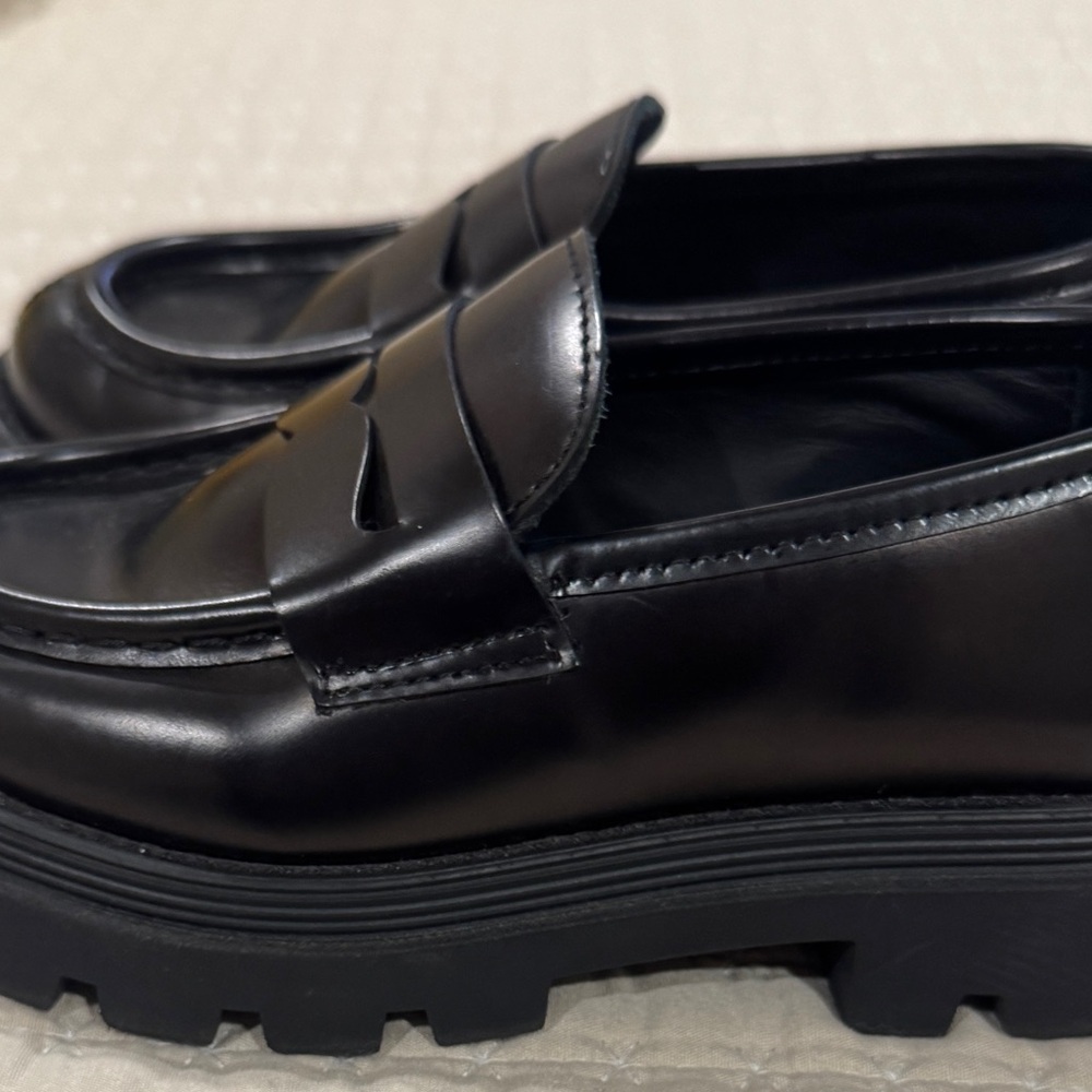 Gallucci Girls Black Leather Penny Loafers size 31 - Picture 5 of 5